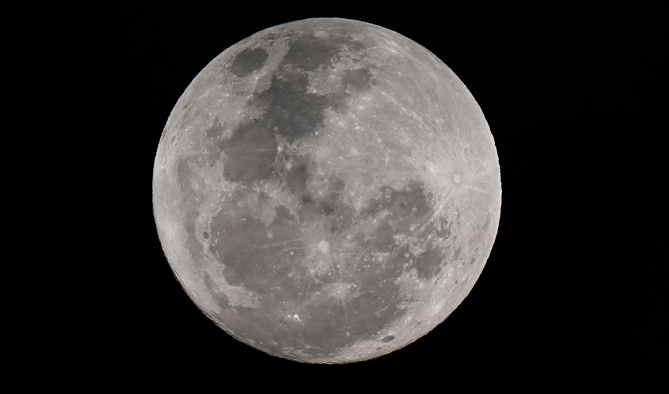 A rare blue supermoon appears in the night sky over Sydney on August 19, 2024. (AFP)