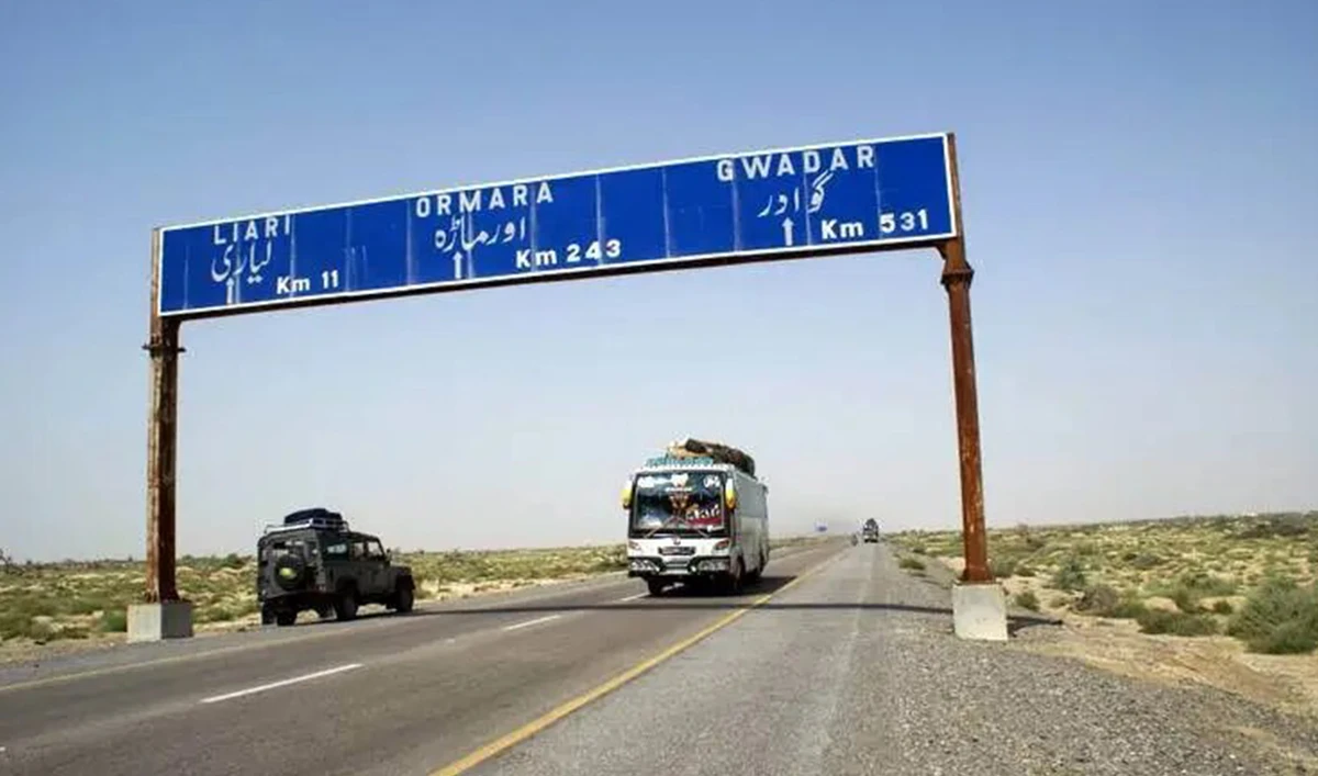 An undated file photo of the Makran Coastal Highway which stretches between the port cities of Karachi and Gwadar in Pakistan. (Photo courtesy: Kund Malir/ website)