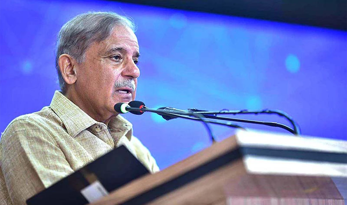 Pakistan Prime Minister Shehbaz Sharif addresses the launching ceremony of Prime Minister's Digital Youth Hub in Islamabad, Pakistan on August 3, 2024. (PID/File)