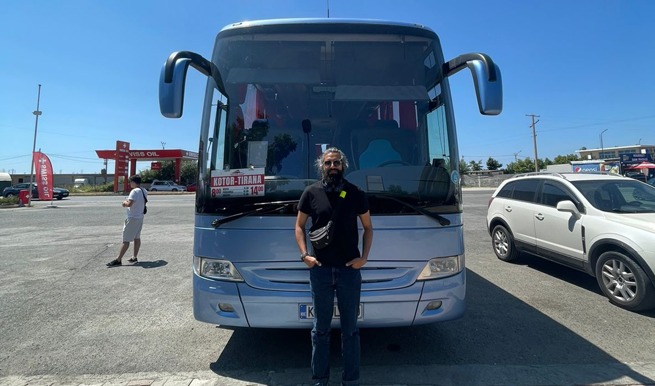 This photo, posted on August 11, 2024 on Instagram, shows Pakistani photographer and backpacker Danial Shah, who travelled from London to Quetta in 58 days via trains, ferries, buses and taxis, in Tirana, Albania. (Photo courtesy: Danial Shah)