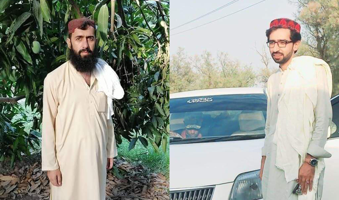 This combination of photos, created from handout photographs released by Lakki Marwat Police on September 8, 2024, shows two brothers, Safi Ullah (L) and and Naveed Ullah (R), of police investigation officer Shafi Ullah, who were shot dead in northwestern Pakistan. (Photo courtesy: Lakki Marwat Police)
