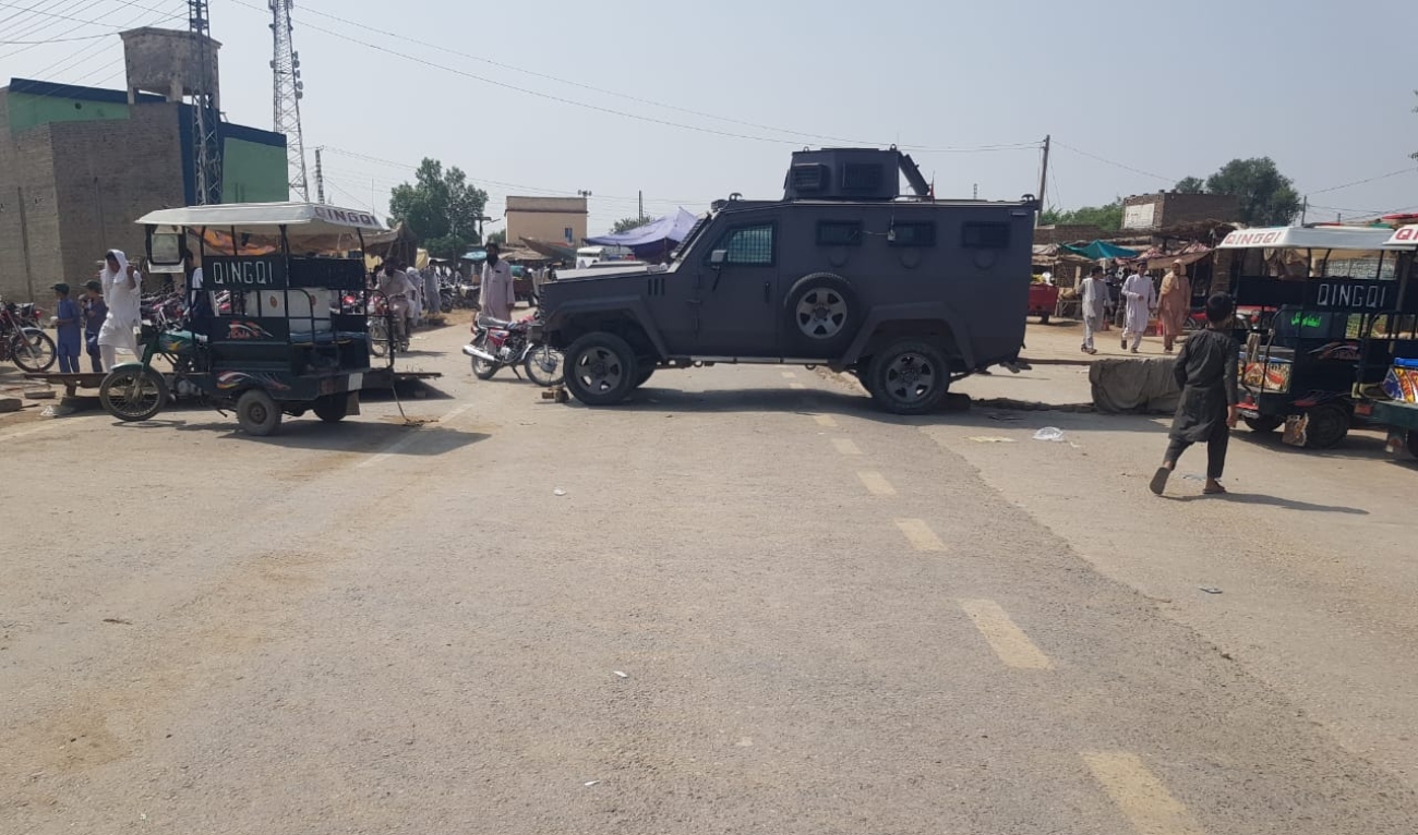 Protestors block road in Pakistan's Lakki Marwat district on September 11, 2024. (Lakki Marwat Police)