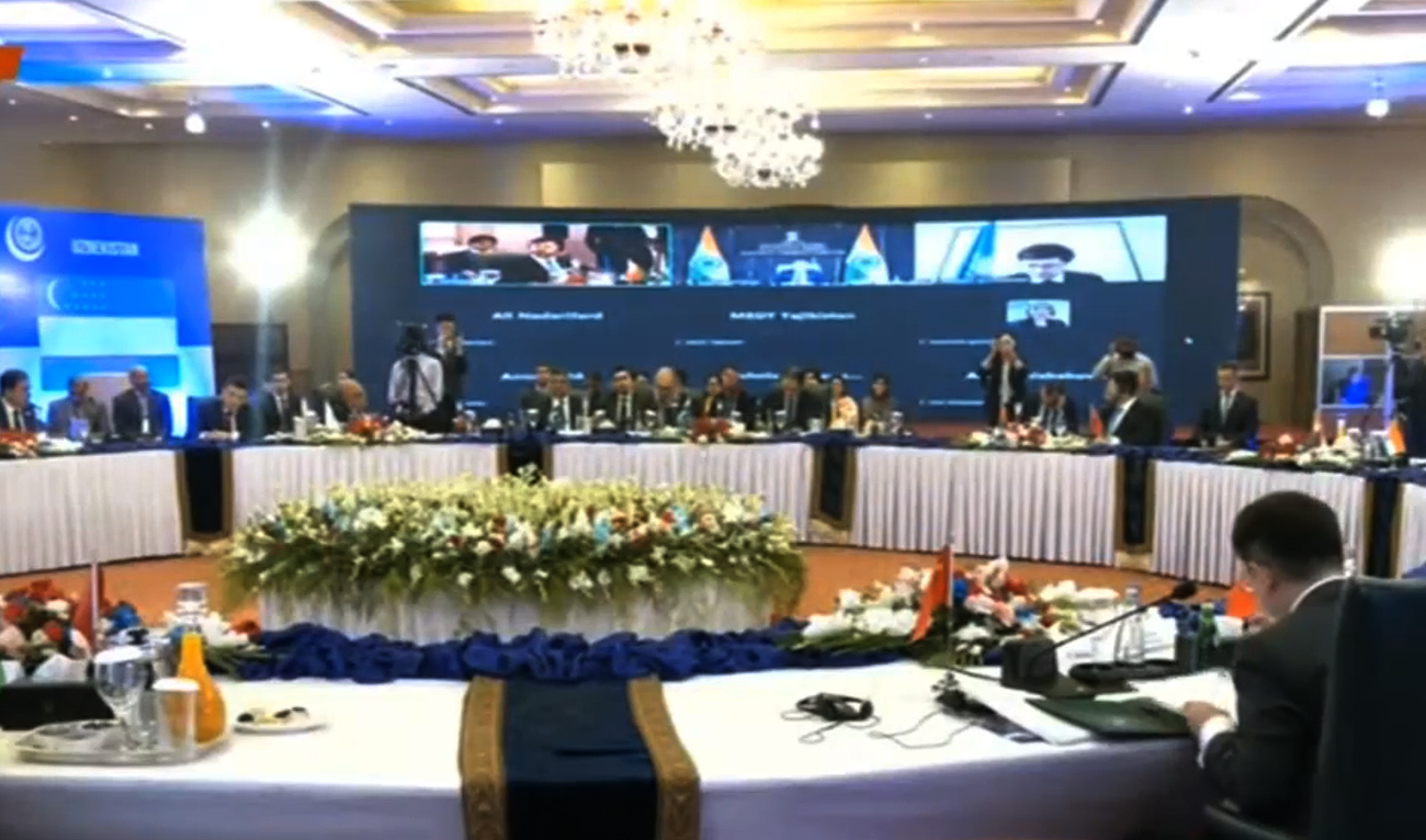 Pakistan Commer Minister Jam Kamal Khan speaks during the Shanghai Cooperation Organization commerce ministers conference in Islamabad on September 12, 2024. (Screengrab/PTV)