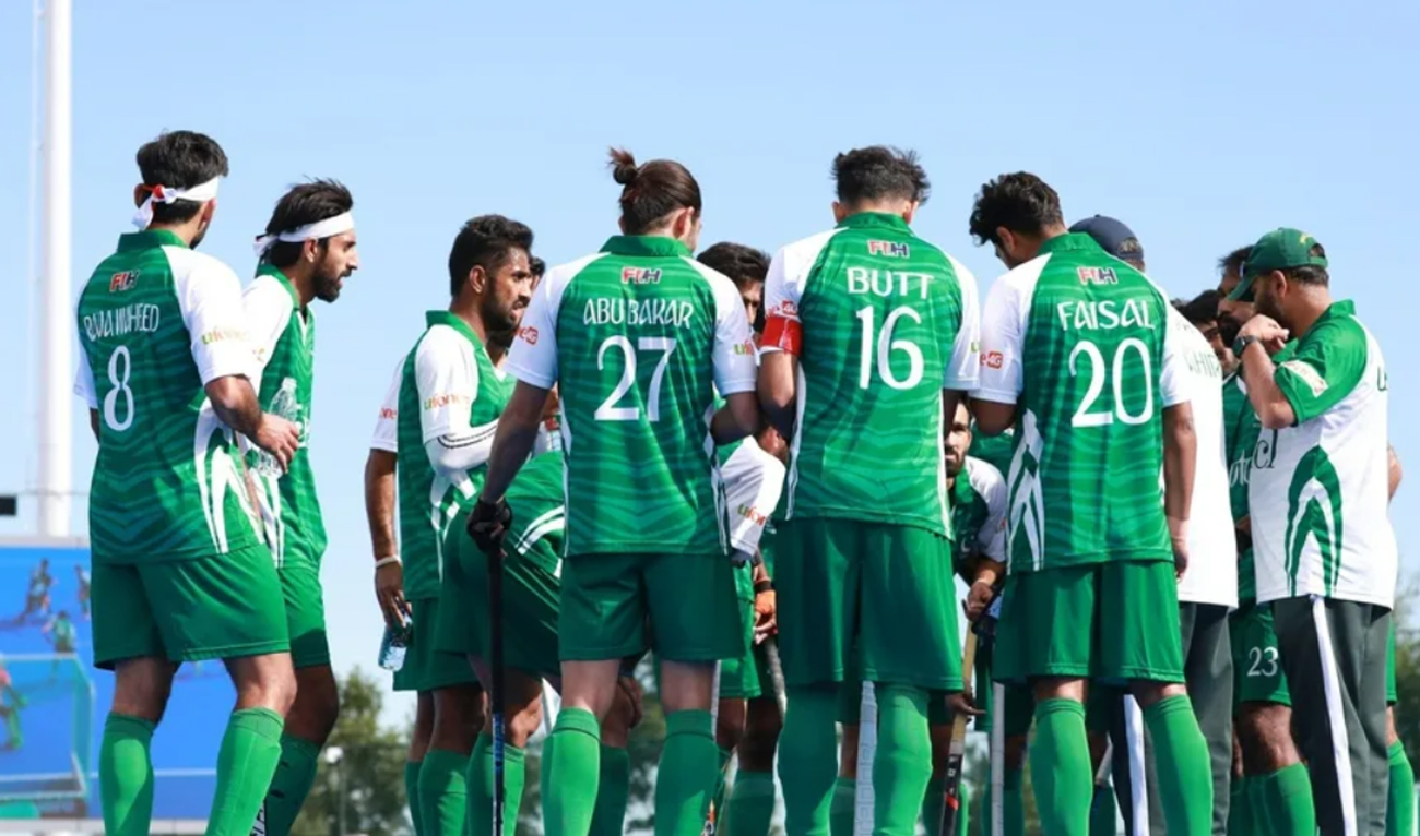 Pakistan’s national hockey team gestures during the Hero Asian Champions Trophy match against Japan at the Moqi Hockey Training Base in Hulun Buir, China on September 11, 2024. (Photo courtesy: International Hockey Federation)