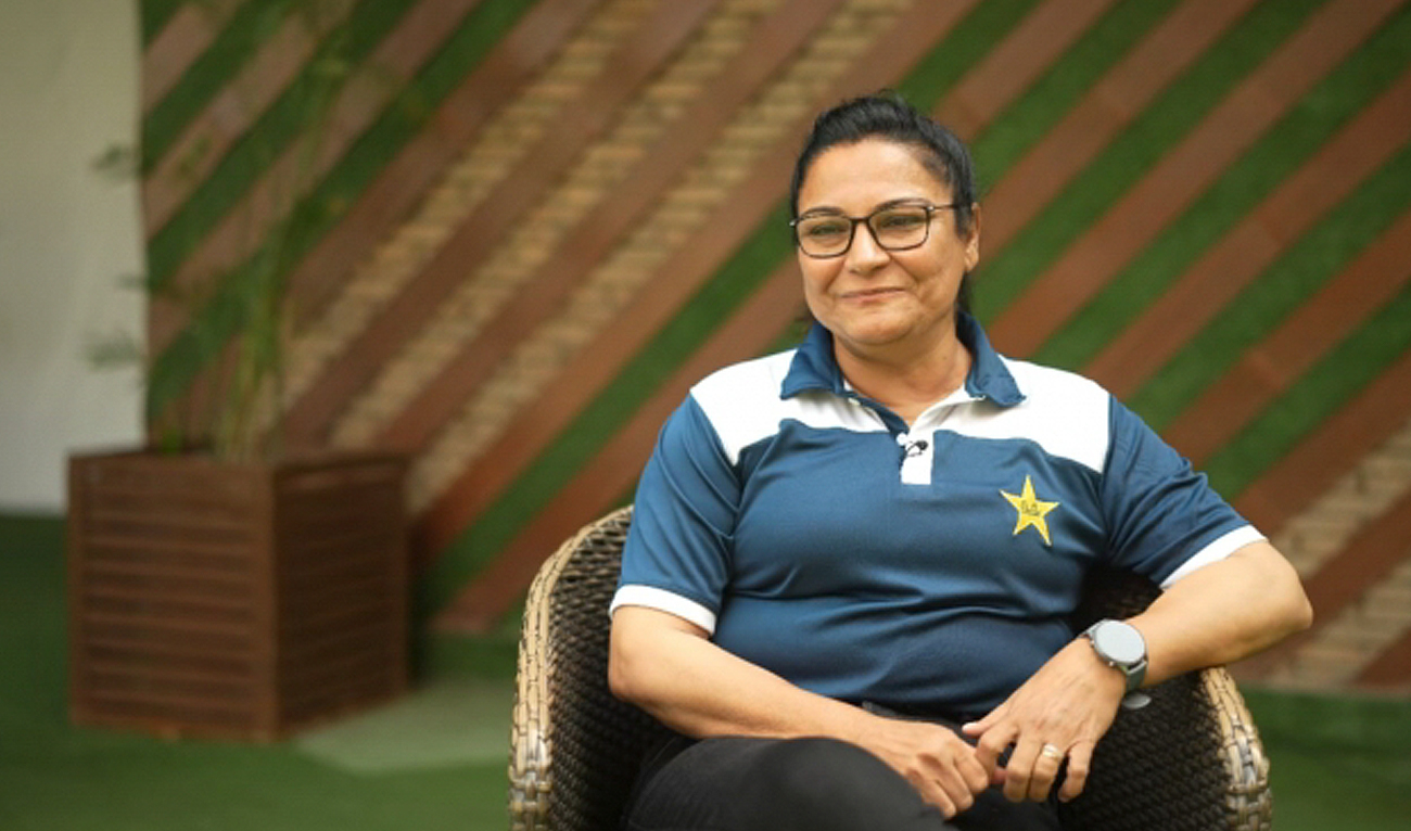 This handout photo, taken and released by Pakistan Cricket Board on September 15, 2024, shows Pakistani umpire Saleema Imtiaz in Lahore. (PCB)