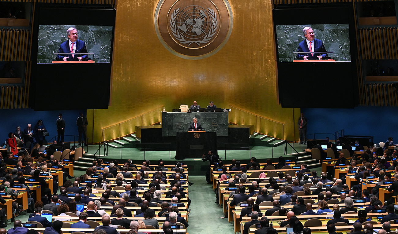 UN Secretary-General Antonio Guterres addresses the 78th United Nations General Assembly at UN headquarters in New York City on September 19, 2023. (Photo courtesy: UN/File)