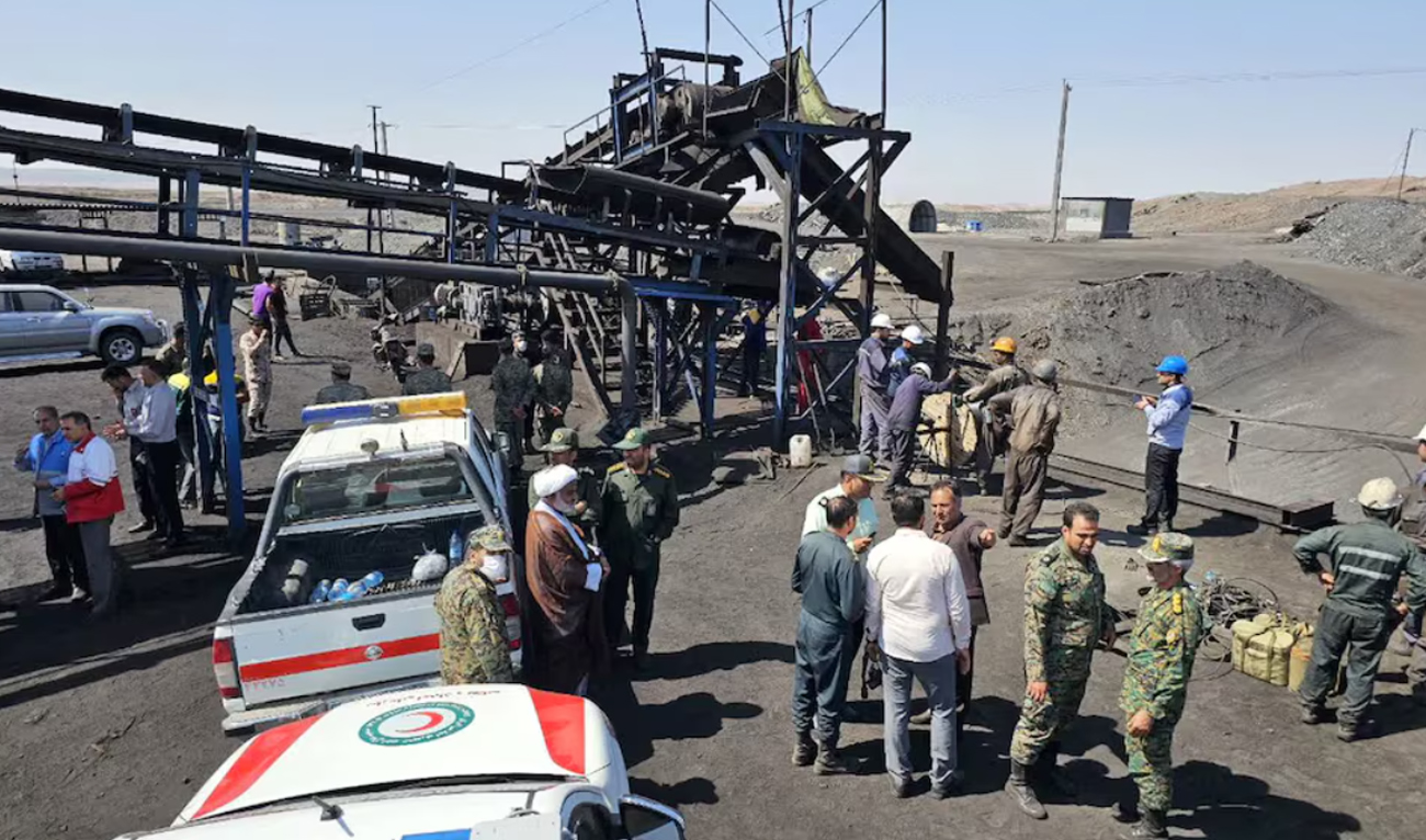 Rescuers work following a gas explosion in a coal mine in South Khorasan Province, Iran September 22, 2024. (Reuters)