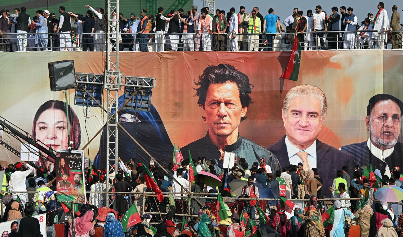 Activists of Pakistan Tehreek-e-Insaf (PTI) party of former country’s prime minister Imran Khan, take part in a public rally on the outskirts of Islamabad on September 8, 2024. (ADF/File)