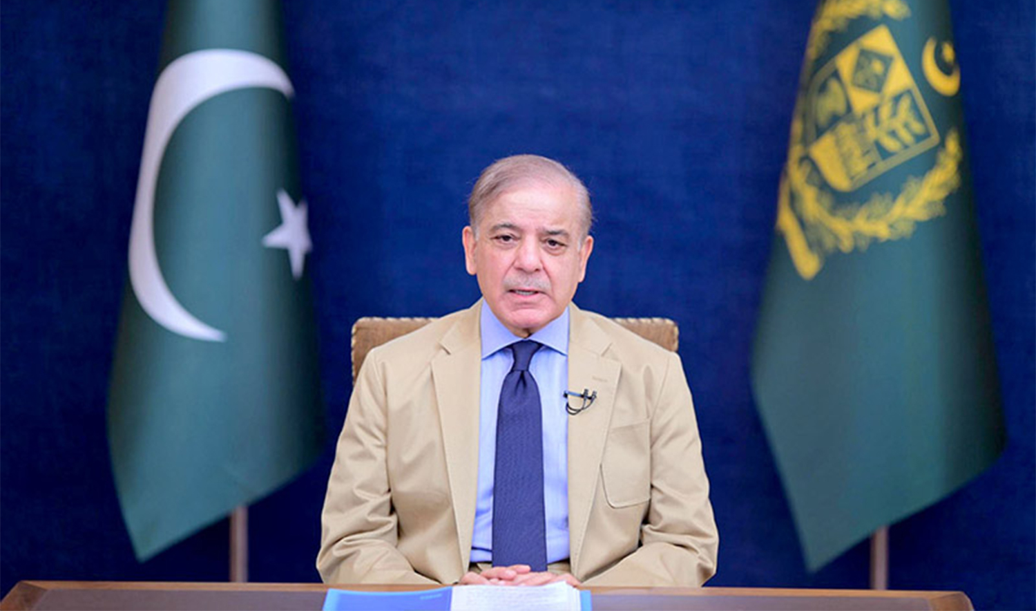 Pakistan Prime Minister Shehbaz Sharif is addressing the nation in Islamabad, Pakistan on June 15, 2024. (APP/File)