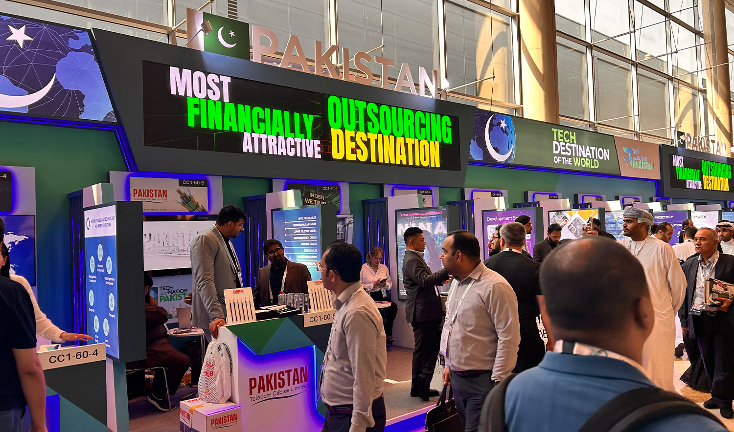 The picture taken on October 15, 2024 shows Pakistan pavilion at GITEX 2024 in Dubai, UAE. (AN photo)