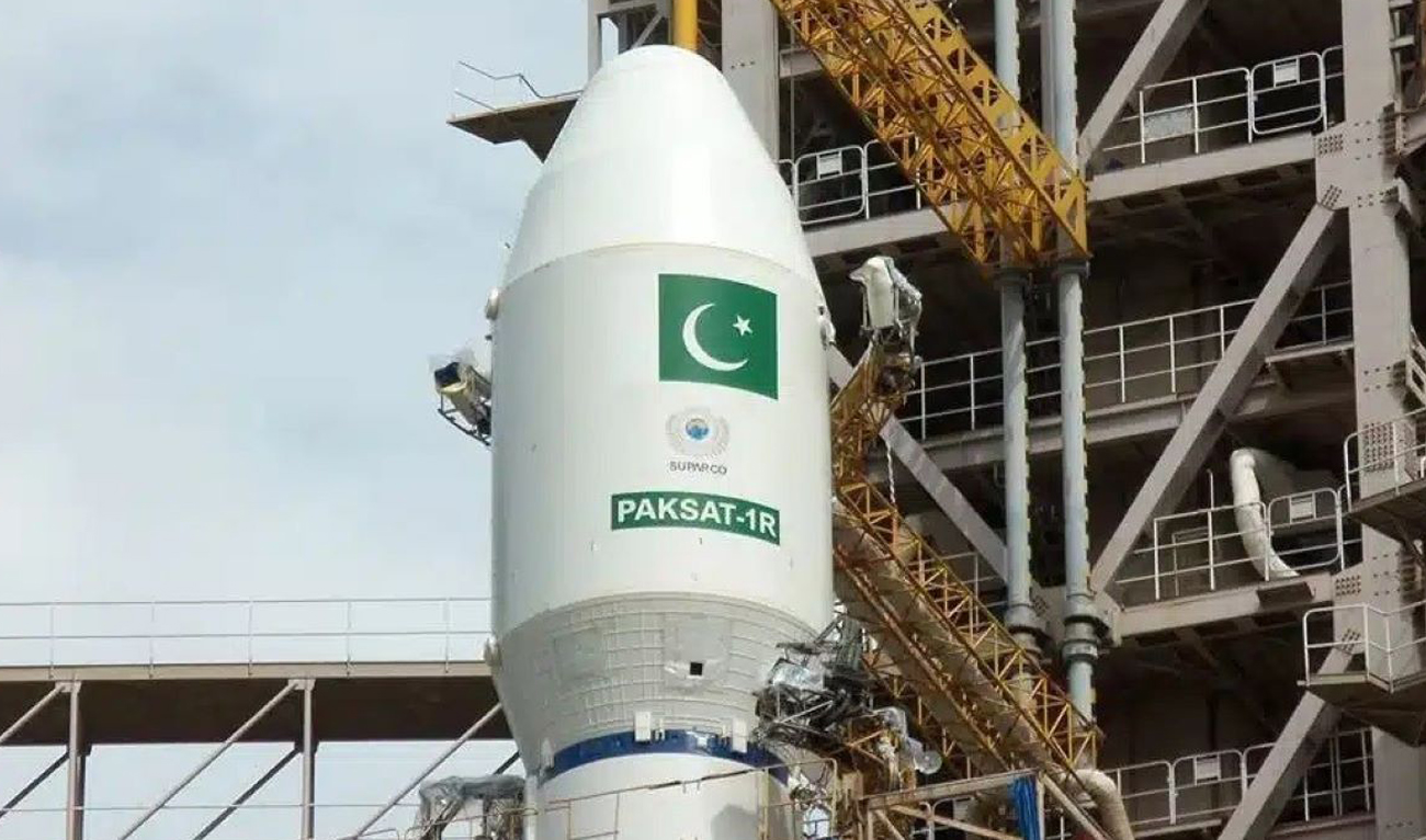 This screengrab, taken from a handout video released by Pakistan’s Special Investment Facilitation Council on October 17, 2024, shows country’s first multi-mission communication satellite, PAKSAT MM1. (Photo courtesy: SIFC)