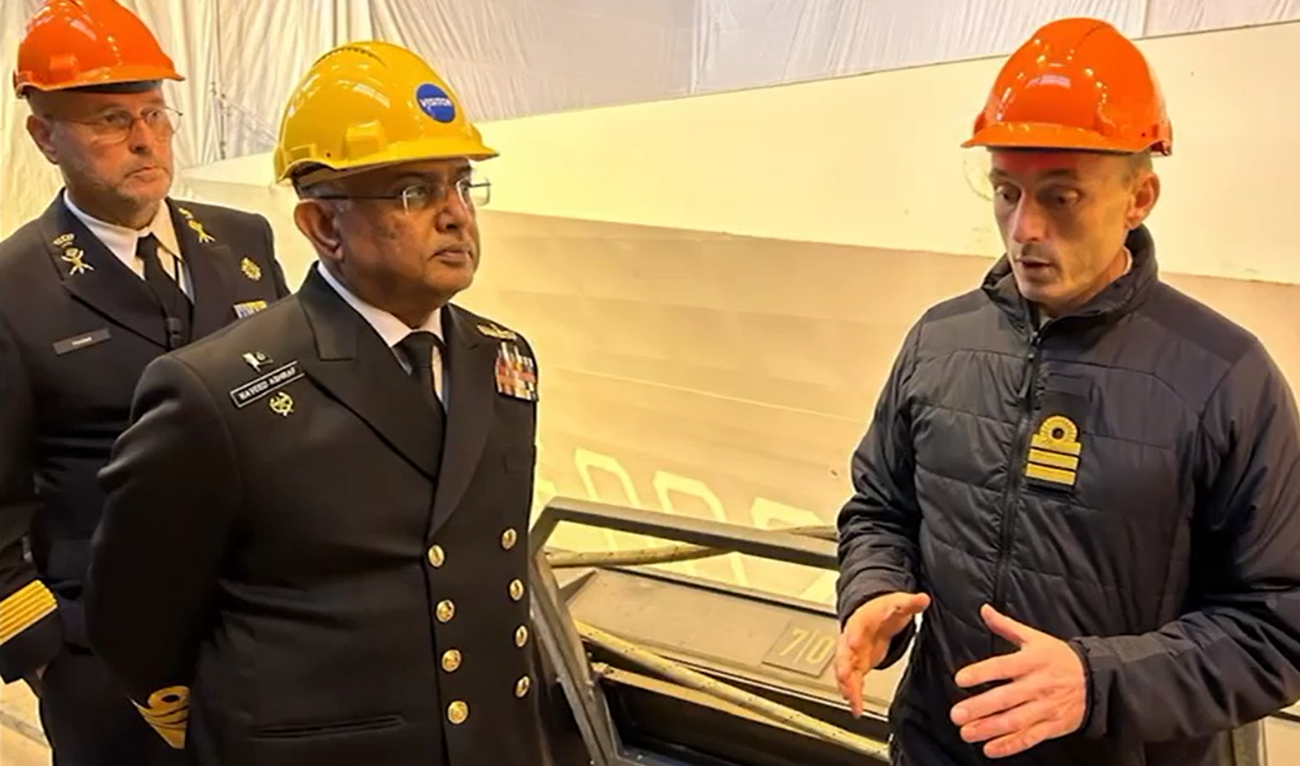 Chief of Naval Staff (CNS) Admiral Naveed Ashraf (center) on a tour of a shipyard during his official visit to the Netherlands on October 19, 2024. (Photo courtesy: ISPR)