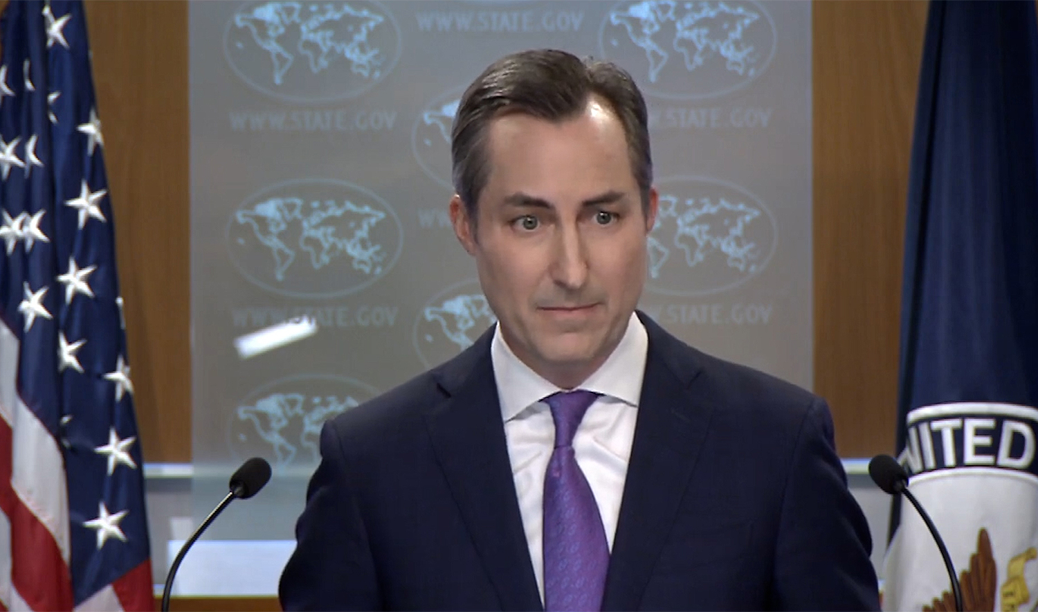 US State Department Spokesperson, Matthew Miller, is addressing a press briefing in Washington, US, on October 28, 2024. (US State Department)