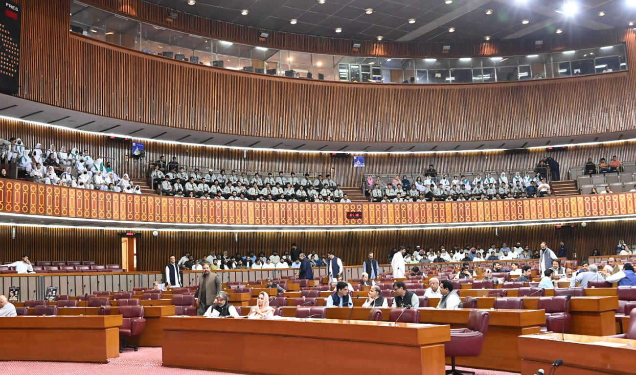 In this handout photo, taken and released by the National Assembly of Pakistan, members of Pakistan’s lower house of parliament attend the National Assembly meeting in Islamabad on September 9, 2024. (Photo courtesy: X/@NAofPakistan/File)