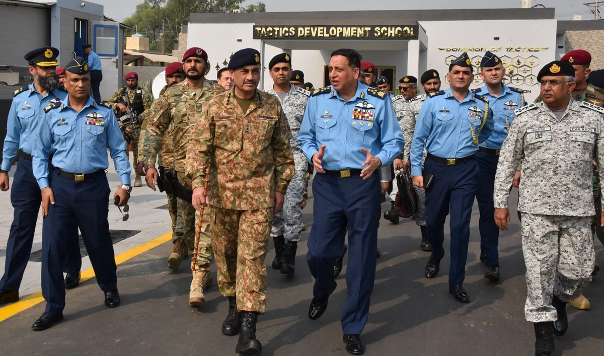 In this handout photograph, taken and released by Pakistan’s Inter-Services Public Relations (ISPR) on October 24, 2024, Pakistan Army Chief General Syed Asim Munir arrives at the Indus Shield-2024 in Rawalpindi. (Photo courtesy: ISPR)