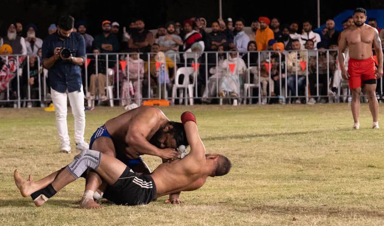 This photo, posted by England’s Amber-Jade Sanderson on September 23, 2024, shows Indian kabaddi players fighting during Kabaddi Cup in Swan city, Australia. (Photo courtesy: Facebook/ Amber-Jade Sanderson)