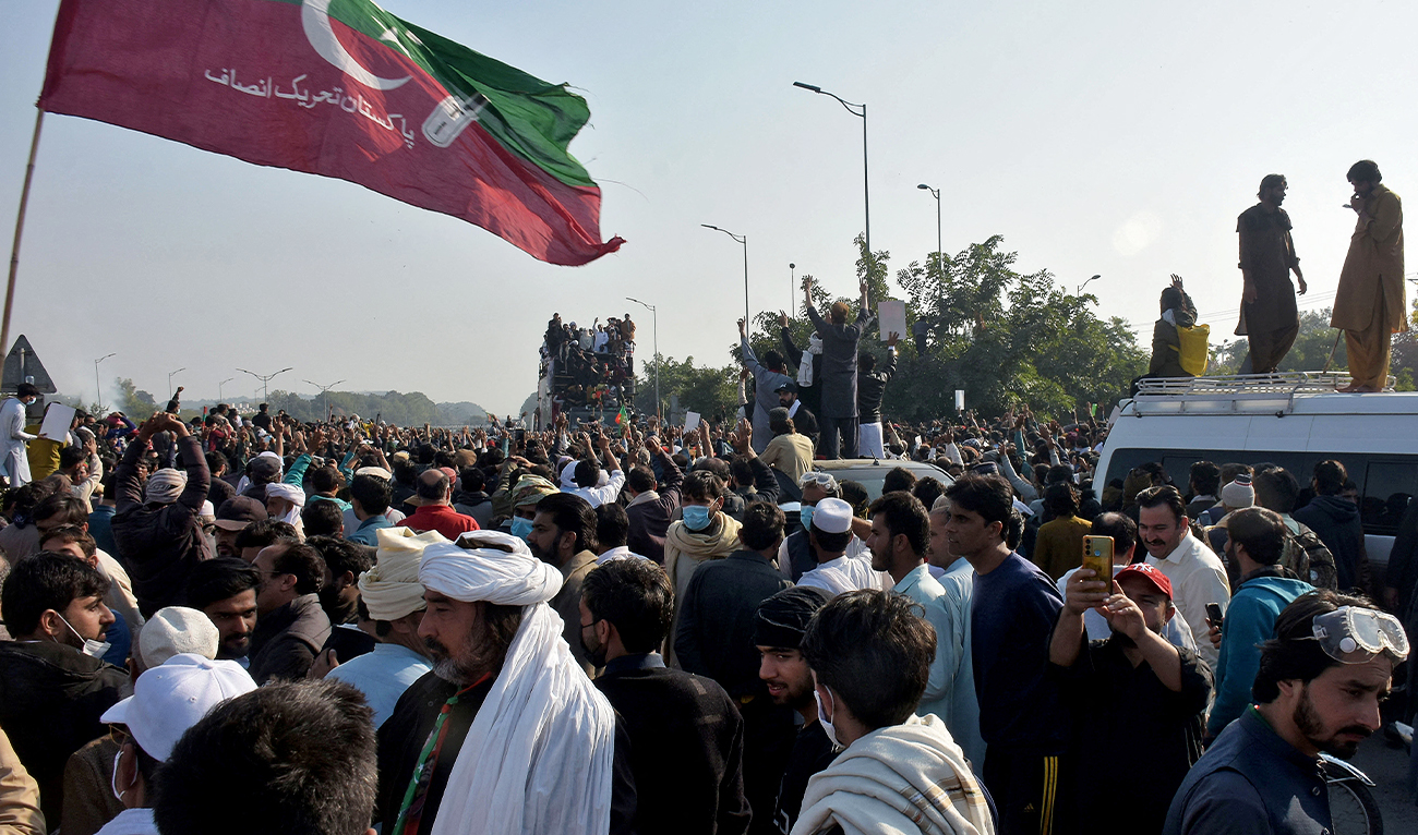 Supporters of jailed former Pakistani Prime Minister Imran Khan’s party Pakistan Tehreek-e-Insaf (PTI) attend a rally demanding his release, in Islamabad, Pakistan, on November 26, 2024. (REUTERS)
