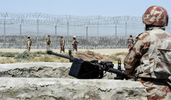Security personnel of Pakistan's Frontier Corps patrol in Qila Saifullah district of Pakistan's southwestern province of Balochistan on September 16, 2020. (AFP/File)