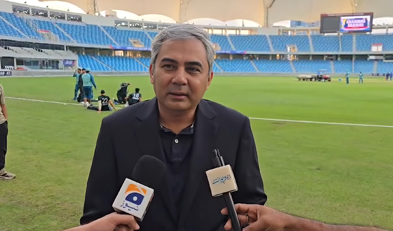 This screengrab, taken from a video shared by the Pakistan Cricket Board, shows Chairman Mohsin Naqvi speaking to the media in Dubai, United Arab Emirates, on November 30, 2024. (Photo courtesy: PCB)