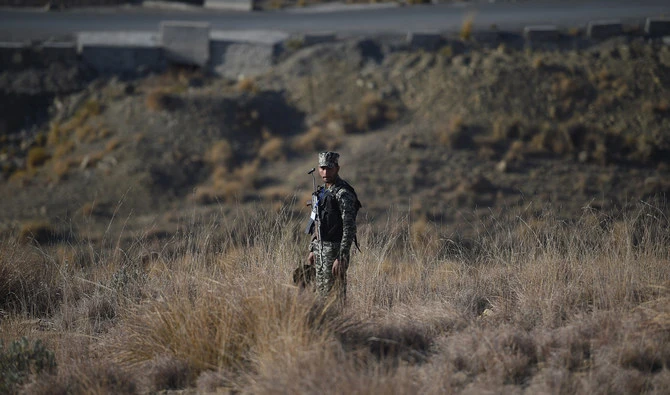 A Pakistani army soldier stands guard near a border terminal in Ghulam Khan, a town in North Waziristan, on the border between Pakistan and Afghanistan, on January 27, 2019. (AFP/File)