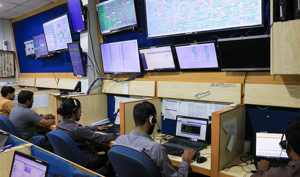 A view shows the technical support room where team members provide solutions to clients, at Connect Communication, provider of high bandwidth and data connectivity solutions to customers, in Karachi, Pakistan on August 22, 2024. (REUTERS/File)