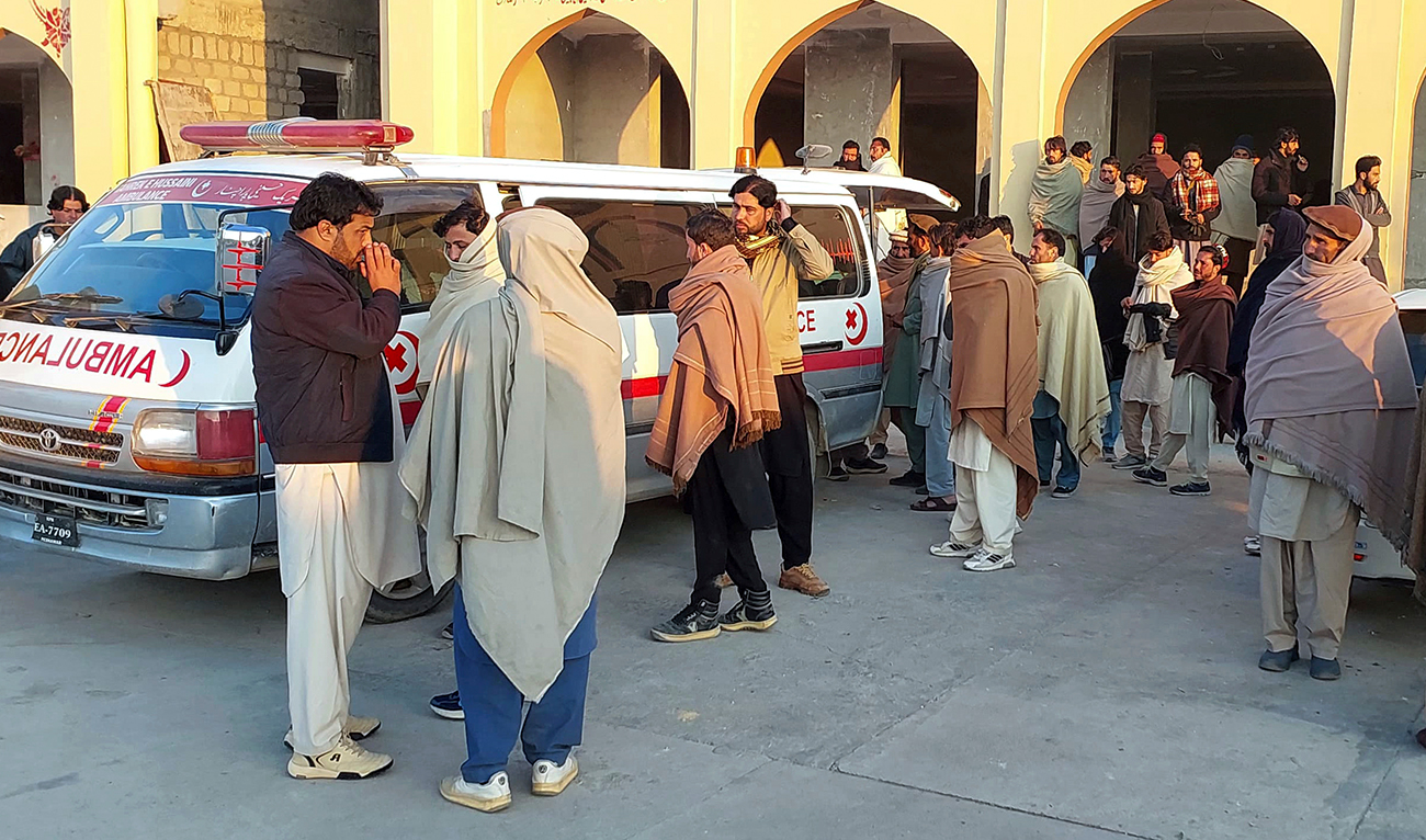 Relatives gather to collect the body of a person who was killed when gunmen fired on vehicles carrying Shiite Muslims Thursday, at a hospital in Parachinar, main town of Kurram district of Pakistan’s northwestern Khyber Pakhtunkhwa on November 22, 2024. (AP/File)