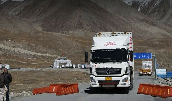 In this photo Chinese commercial cargo enters the Pakistani side, crossing the Pakistan-China Khunjerab Pass on August 30, 2023. (Photo courtesy: China Daily/File)