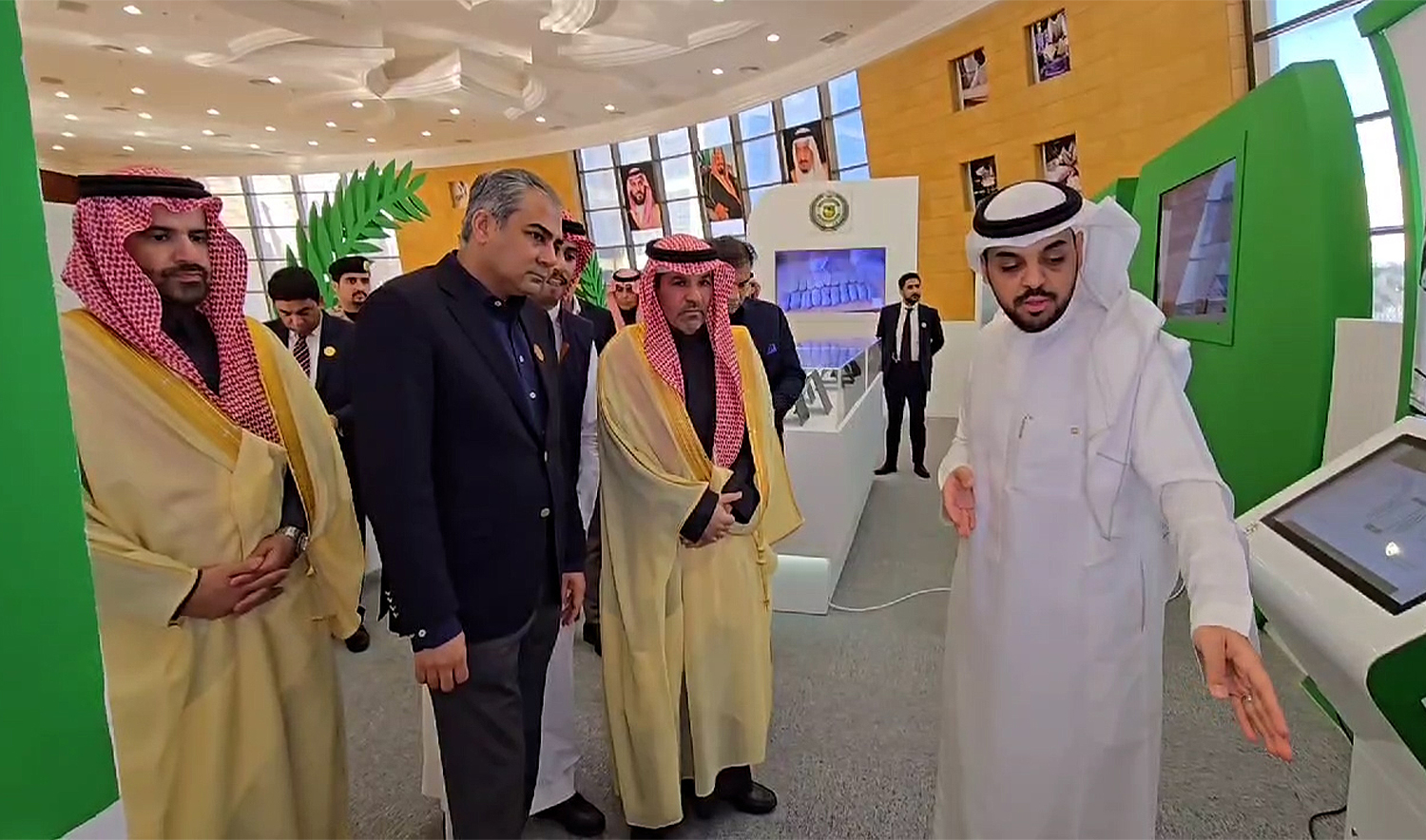 Pakistan's Interior Minister Mohsin Naqvi (second left) is being briefed by a Saudi official during his visit to the Saudi General Directorate of Narcotics Control in Riyadh on December 16, 2024. (Screengrab/Ministry of Interior)