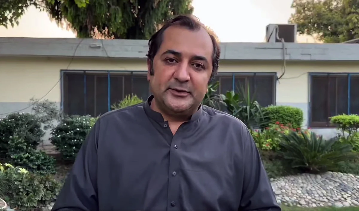 The screengrab taken from an online video shows former Chief Minister of Gilgit-Baltistan, Muhammad Khalid Khurshid, recording a video message in Peshawar, Pakistan, on September 20, 2024. (Screengrab/Facebook/Muhammad Khalid Khurshid Khan/File)