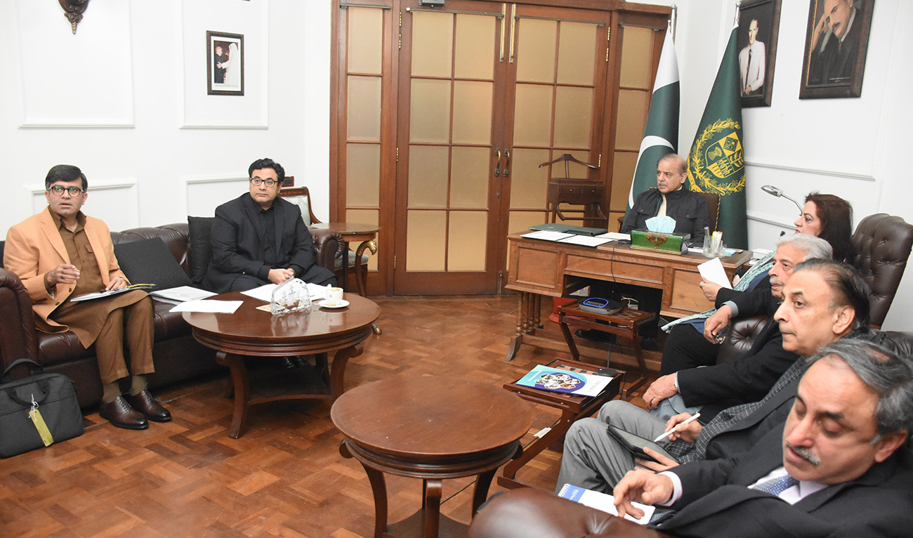 Pakistan Prime Minister Shehbaz Sharif chairs a meeting on promotion of Small and Medium Enterprises in Pakistan, in Lahore on January 4, 2025. (Photo courtesy: PMO)