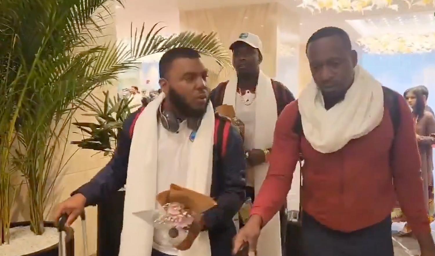 West Indies Test squad arrives in Islamabad, Pakistan, on January 6, 2024, for two-match cricket series. (Pakistan Cricket Board)