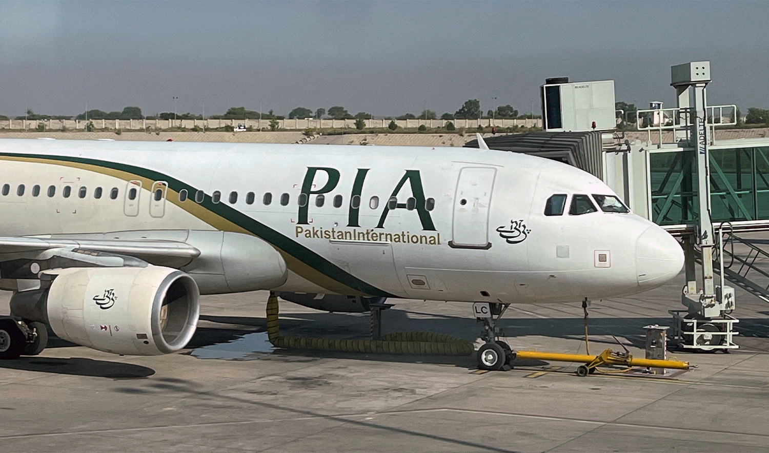 View of the Pakistan International Airlines (PIA) passenger plane, taken through a glass panel, at Islamabad International Airport, Pakistan October 3, 2023. (REUTERS/File)