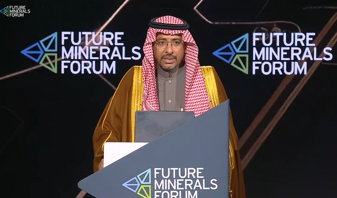 Saudi Arabia’s Minister of Industry and Mineral Resources Bandar Alkhorayef speaks at the Future Minerals Forum (FMF) in Riyadh on January 15, 2025. (Photo courtesy: FMF)