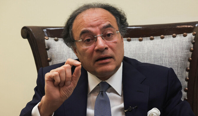 In this file photo, taken on July 19, 2024, Pakistan Finance Minister Muhammad Aurangzeb speaks during an interview with Reuters at his office in Islamabad, Pakistan. (REUTERS/File)