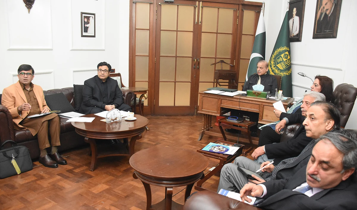 Pakistan Prime Minister Shehbaz Sharif chairs a meeting on promotion of Small and Medium Enterprises in Pakistan, in Lahore on January 4, 2025. (Photo courtesy: PMO)