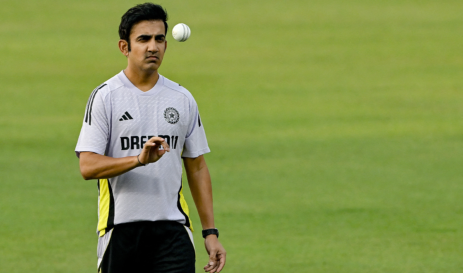 India's coach Gautam Gambhir attends a practice session ahead of their first Twenty20 international cricket match against England at the Eden Gardens in Kolkata on January 19, 2025. (AFP/File)