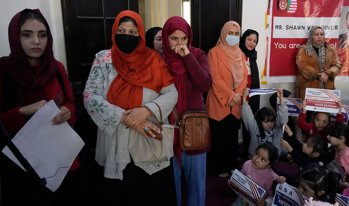 Afghan refugees attend a meeting to discuss situation after President Donald Trump paused the US refugee programs, in Islamabad on January 24, 2025. (AP/File)