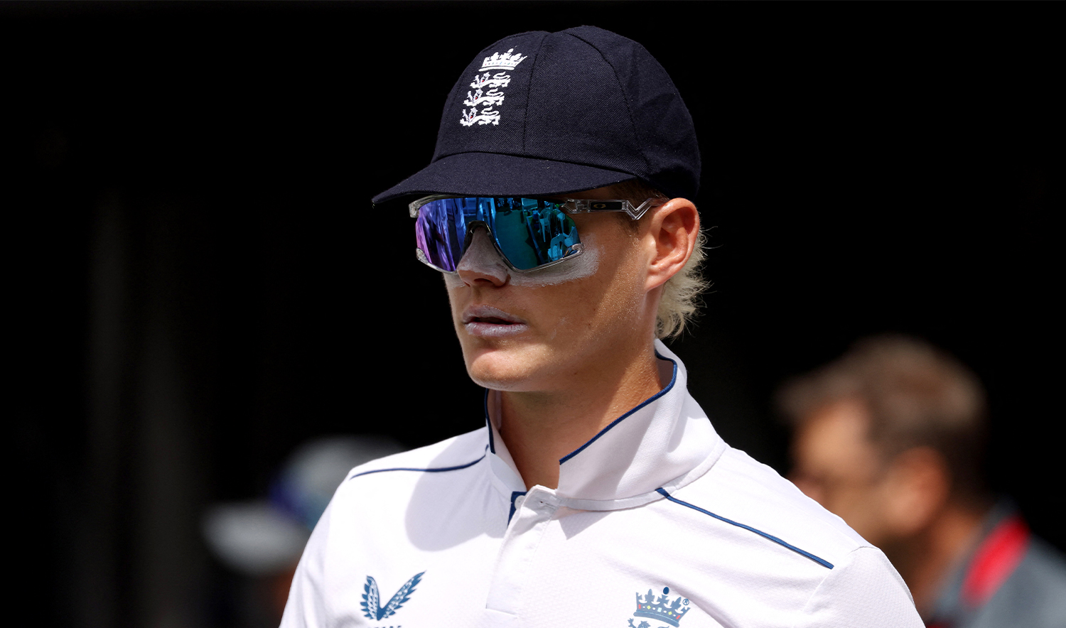England’s Jacob Bethell walks onto the field on the first day of the third cricket Test match between New Zealand and England at Seddon Park in Hamilton on December 14, 2024. (AFP/File)