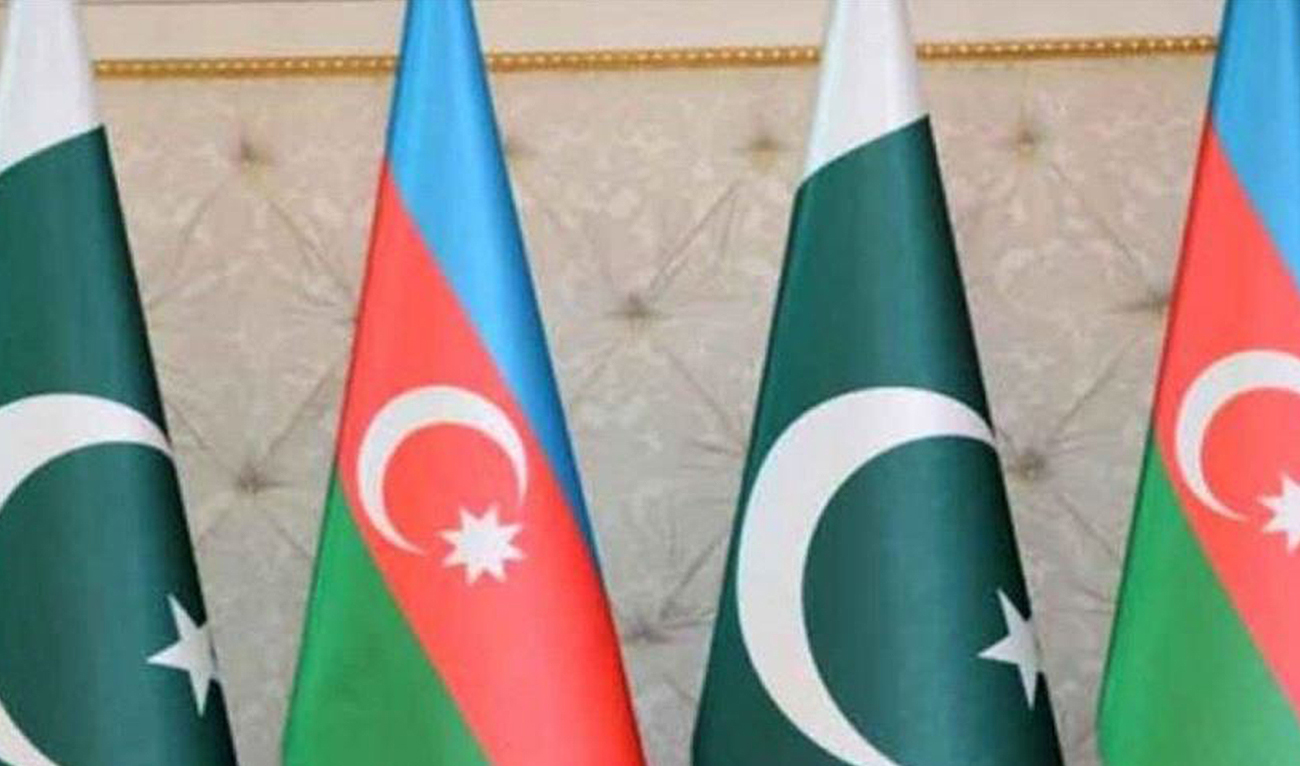 An undated file photo of flags of Pakistan and Azerbaijan. (Anadolu Agency/ website)