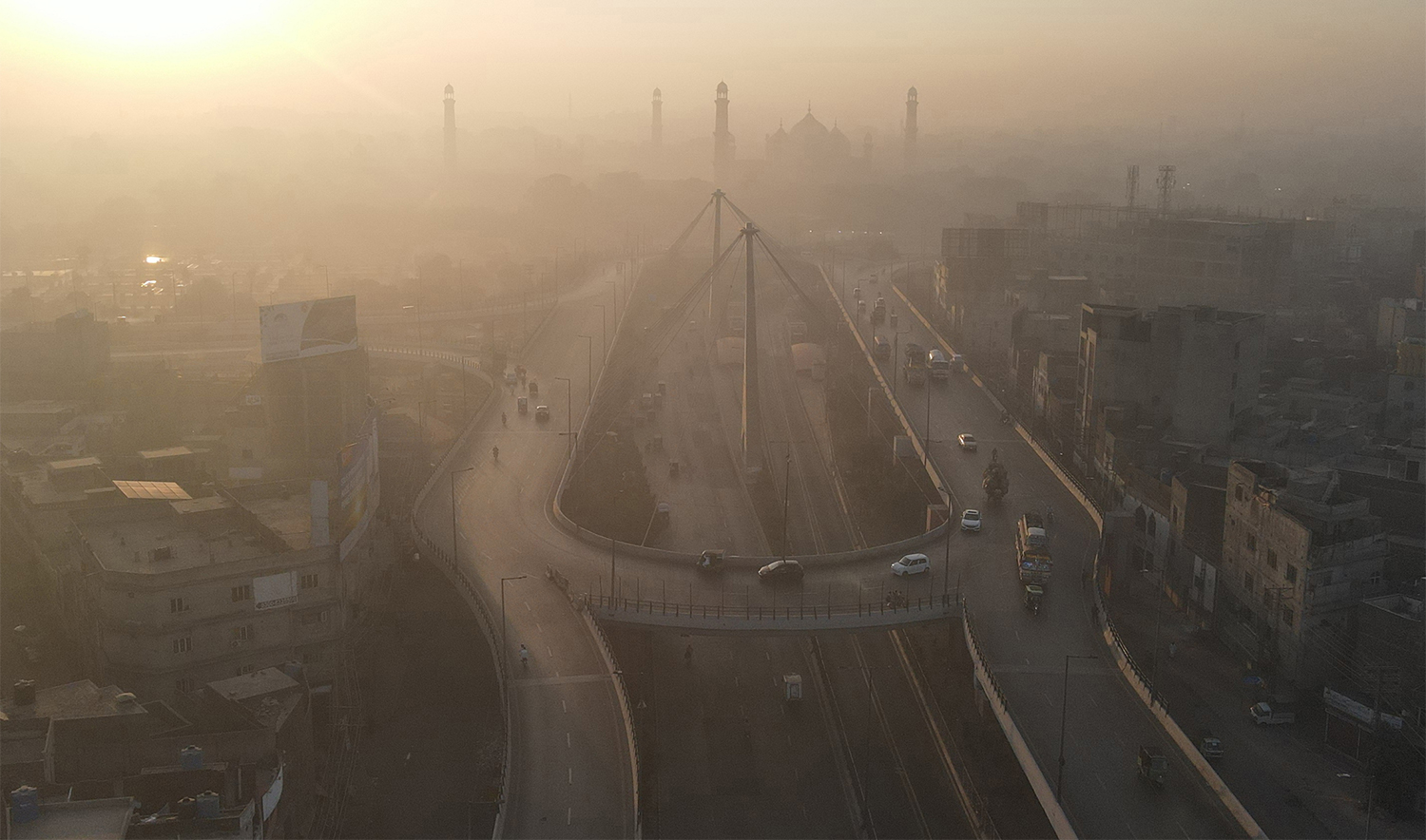An aerial view shows dense smog in Lahore on November 1, 2024. (AFP/File)