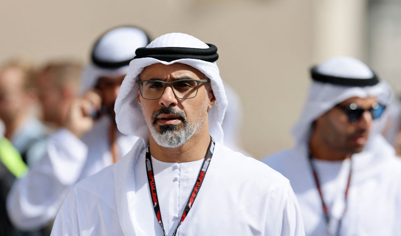 This file photo, taken on November 25, 2023, shows Crown prince of Abu Dhabi Sheikh Khaled bin Mohamed bin Zayed Al Nahyan at the Yas Marina Circuit in Abu Dhabi, United Arab Emirates. (REUTERS/File)