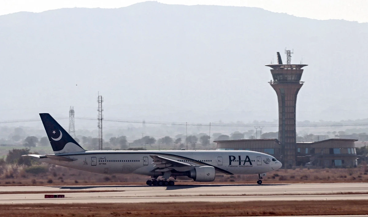Pakistan International Airline (PIA) aircraft taxis ahead of its takeoff at the Islamabad International Airport on January 10, 2025. (AFP/File)