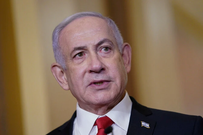 Israeli Prime Minister Benjamin Netanyahu speaks to reporters in Washington. (Reuters)