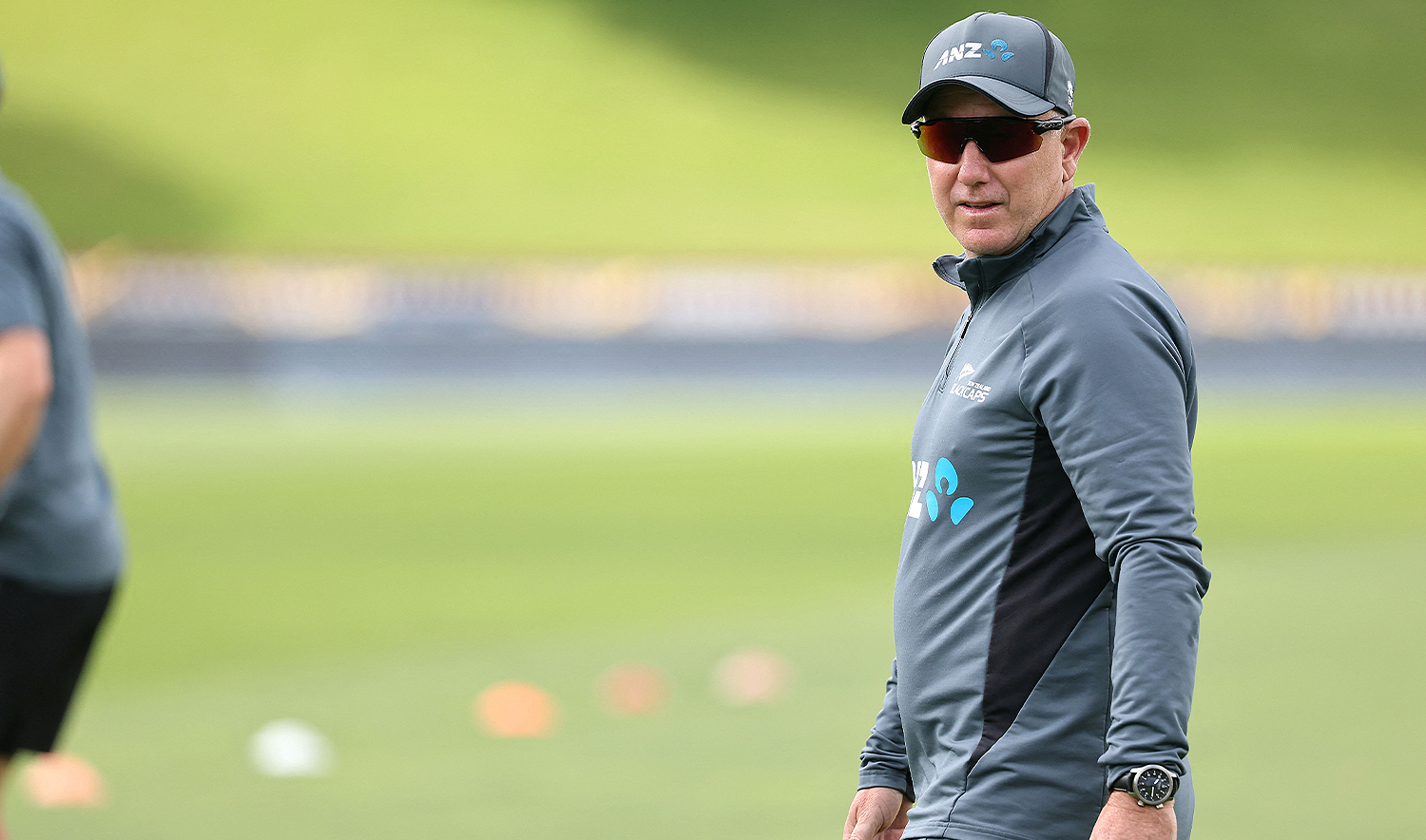 New Zealand’s head coach Gary Stead looks on during a training session on the eve of the second Test cricket match between New Zealand and England, at the Basin Reserve in Wellington on December 5, 2024. (AFP)