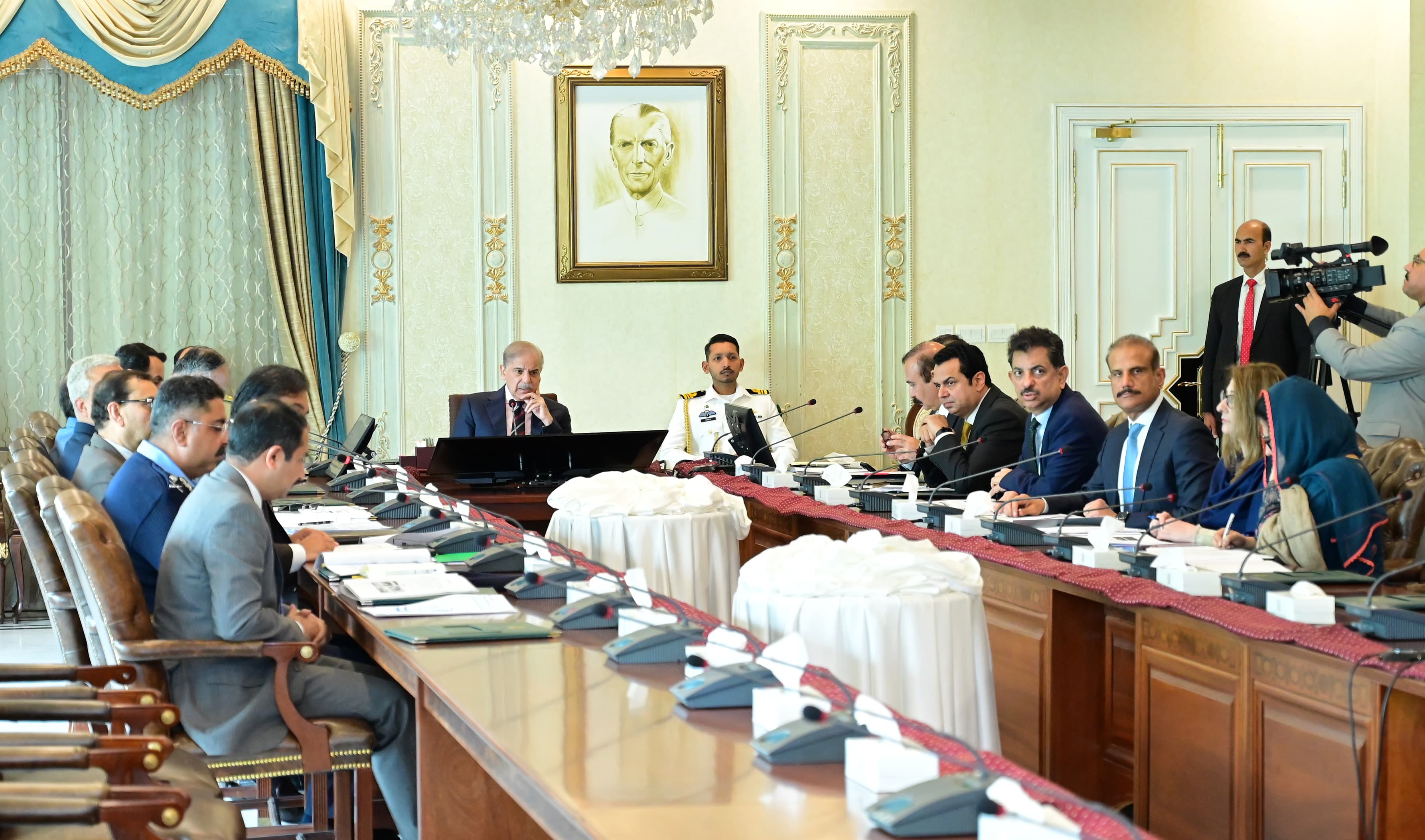 Prime Minister Shehbaz Sharif chairs a cabinet meeting in Islamabad, Pakistan, on March 11, 2025. (PMO)