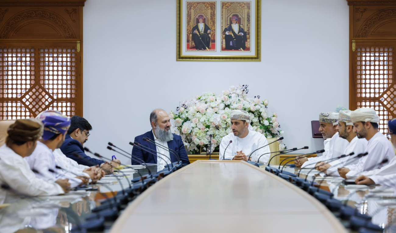 Pakistani Commerce Minister Jam Kamal Khan in a meeting with officials from Oman's industrial hub of Sohar on his official trip to Oman on March 11, 2025. (Government of Pakistan)