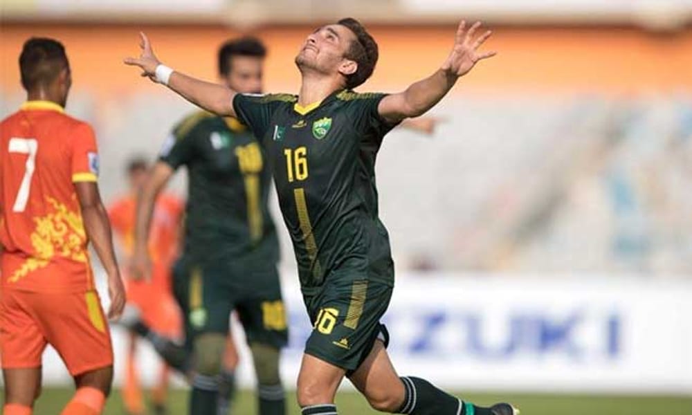 This undated file photo shows Pakistani footballer Muhammad Riaz in Islamabad. (PFF/File