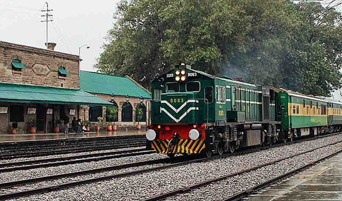 An undated file photo of a train arriving at Rawalpindi railway station. (APP/ file)