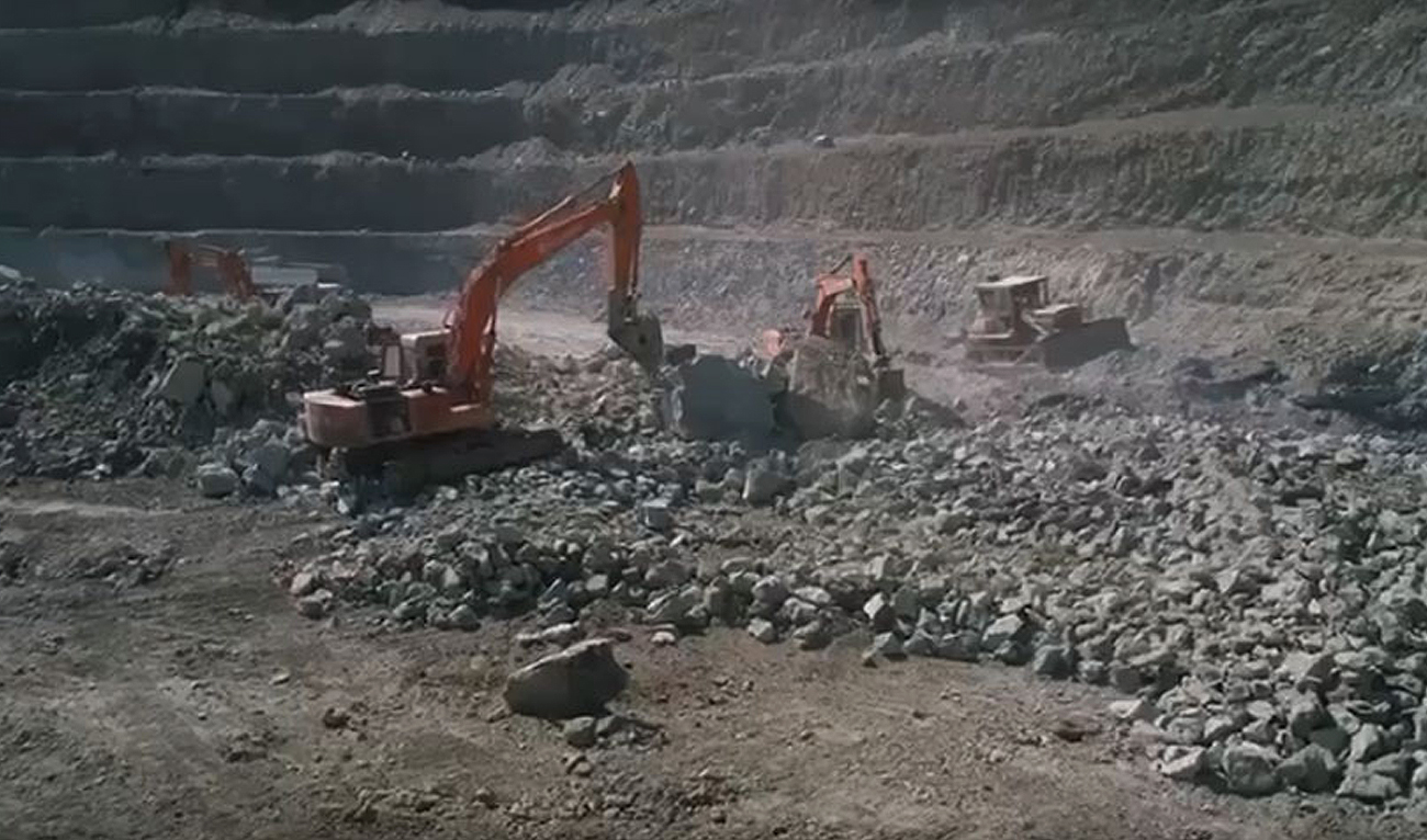 This handout photo, released by Pakistan’s Special Investment Facilitation Council on March 29, 2025, shows heavy machinery deployed in Balochistan. (Handout/SIFC)