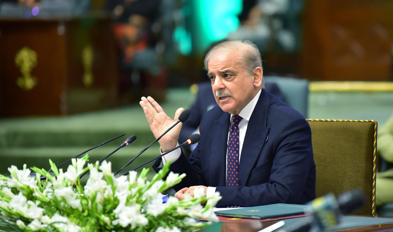 Pakistan Prime Minister Shehbaz Sharif speaks during a special meeting in Islamabad on March 4, 2025. (Photo courtesy: PMO/File)